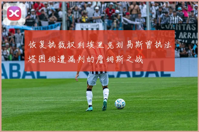 恢复执裁权利埃里克刘易斯曾执法塔图姆遭漏判的詹姆斯之战
